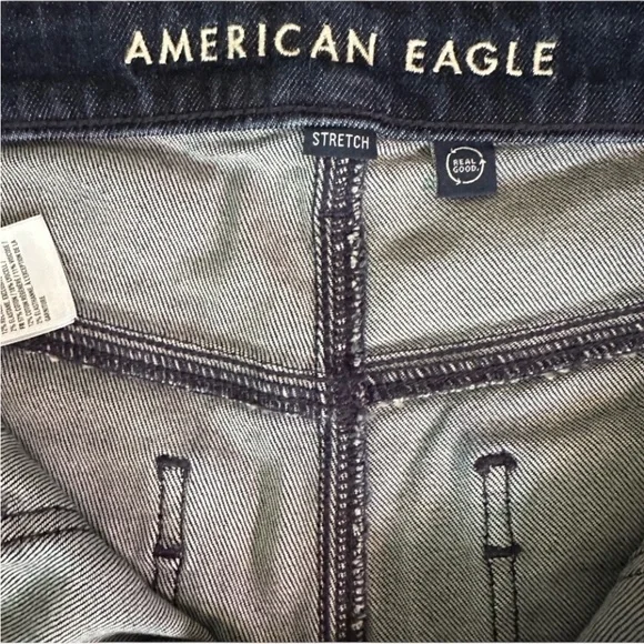 American Eagle Outfitters size 6 blue wash Super high -Rise Baggy wide leg - Picture 9 of 12